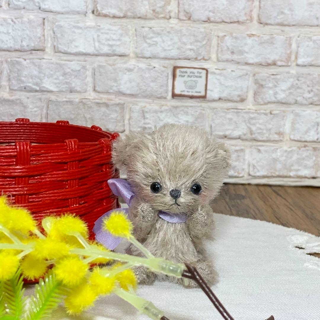 テディベア グレージュカラー 可愛いくま シュタイフ ハンドメイドぬいぐるみ