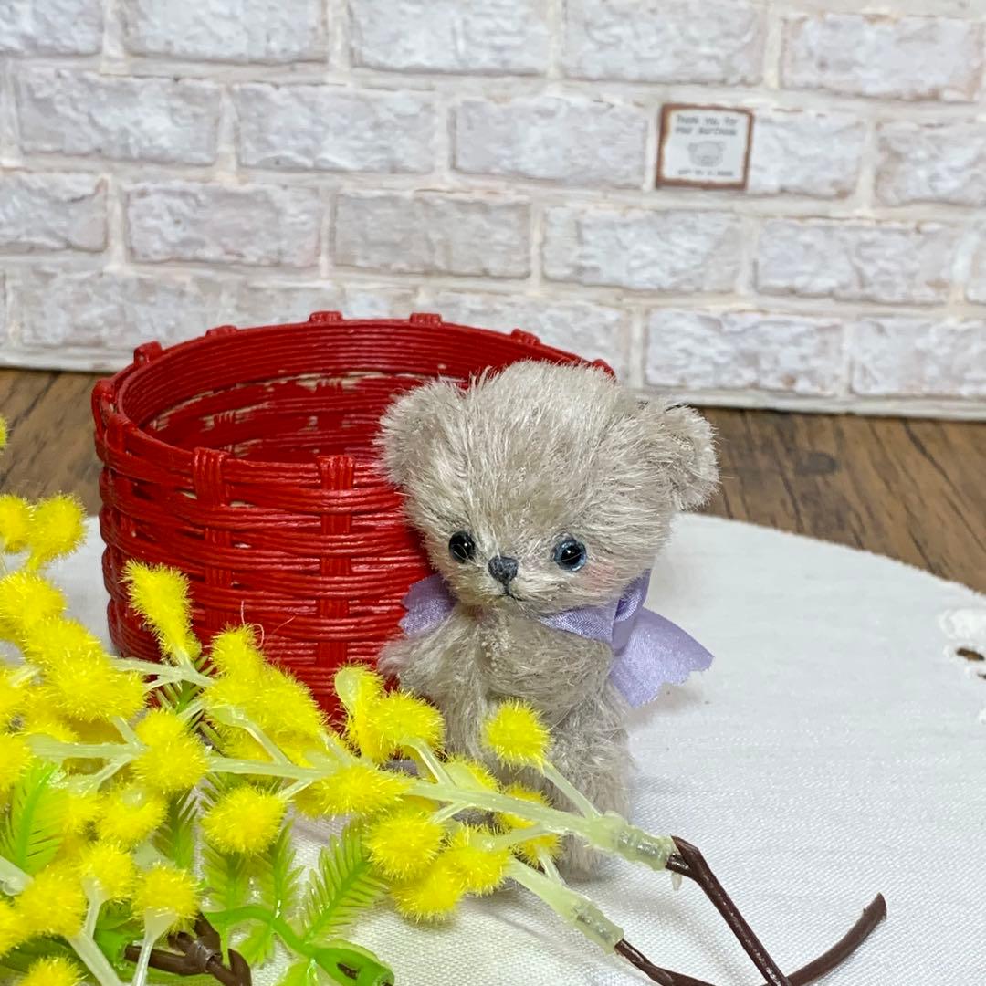 テディベア グレージュカラー 可愛いくま シュタイフ ハンドメイドぬいぐるみ