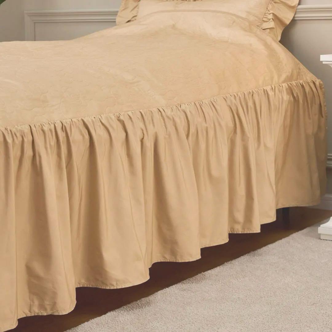 西川 除湿・消臭・防カビ・抗菌 ローズ刺しゅうフリル付ベッドスプレッドセミダブル