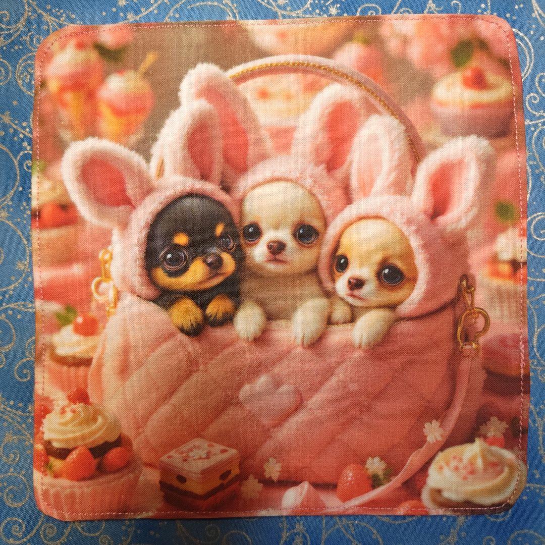 あしべ☆　ハンカチ　ワンコさん柄 20枚