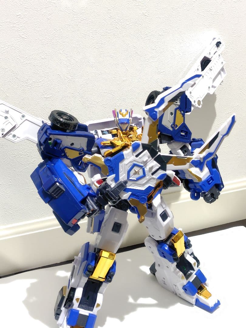 【超美品 早い者勝ち！】メタルカードボット 3機合体ブルーコップトリニティ