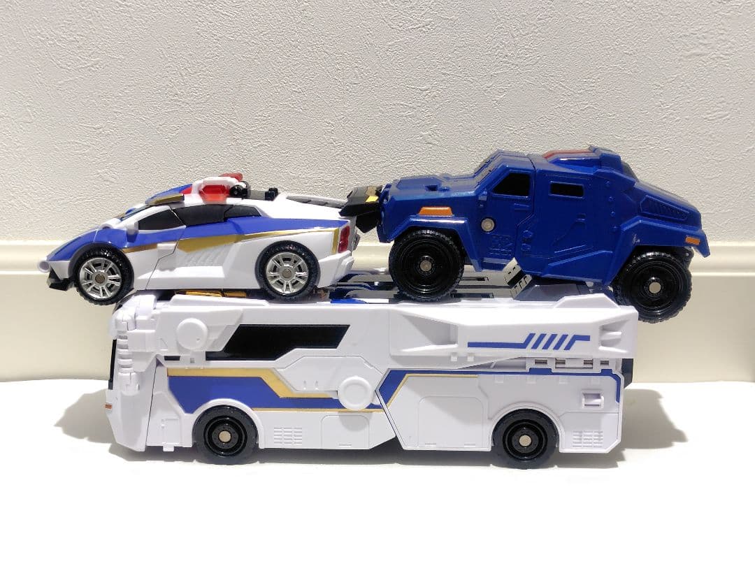 【超美品 早い者勝ち！】メタルカードボット 3機合体ブルーコップトリニティ