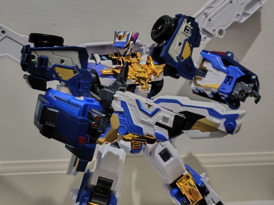 【超美品 早い者勝ち！】メタルカードボット 3機合体ブルーコップトリニティ