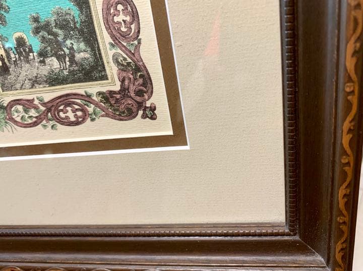 MONDE ENTIER 1835年世界地図 豪華額装