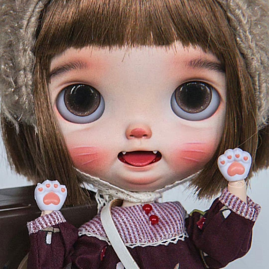 作家様カスタムブライス 人形 かわいい フルセット 元気 笑顔ちゃん 猫 ネコ