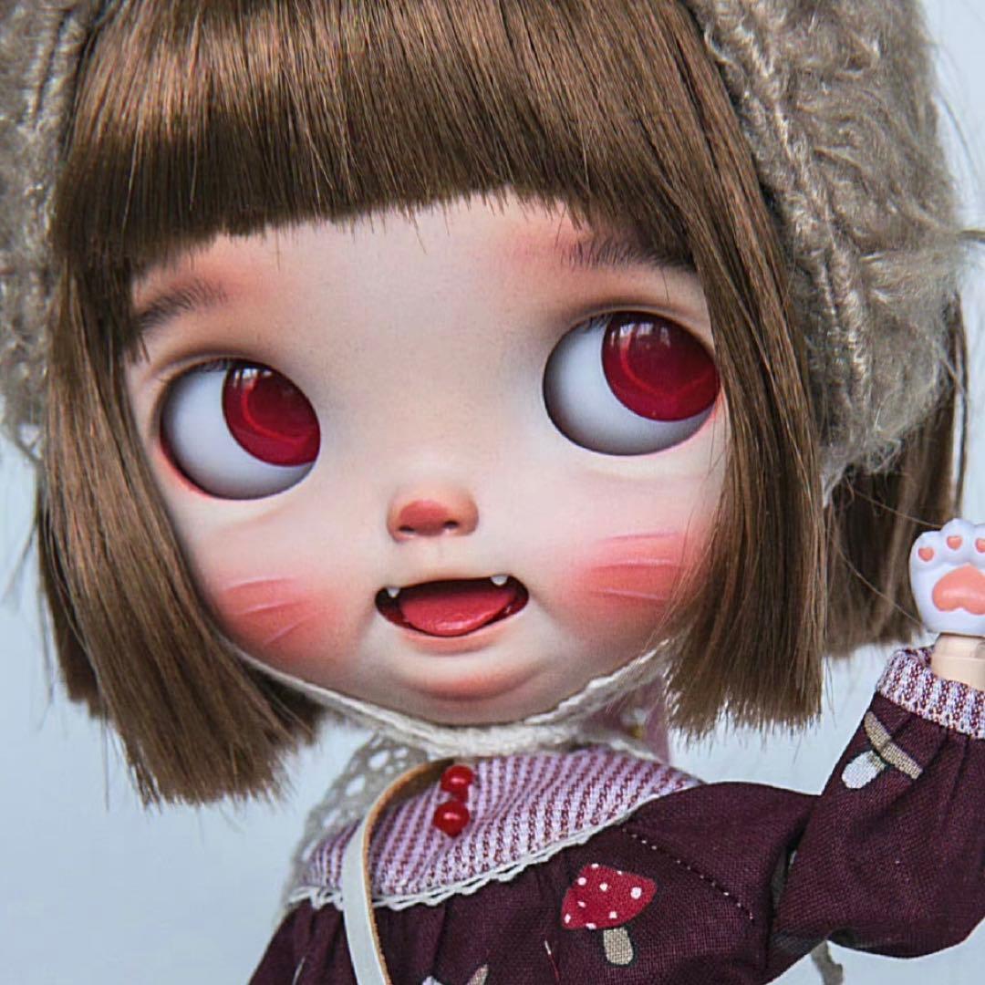 作家様カスタムブライス 人形 かわいい フルセット 元気 笑顔ちゃん 猫 ネコ