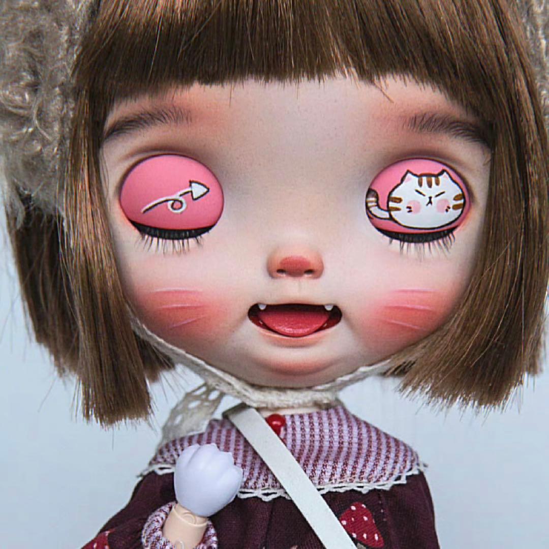 作家様カスタムブライス 人形 かわいい フルセット 元気 笑顔ちゃん 猫 ネコ