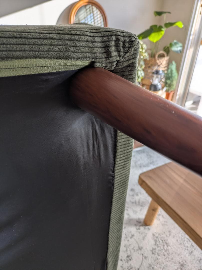 ダイニングソファ RASIK 日本製 2人掛け コーデュロイ モスグリーン