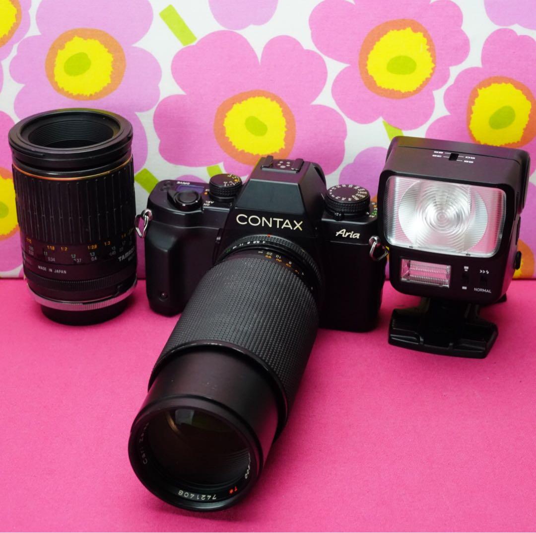 フィルムカメラ名機❤️コンタックスAria Zeissダブルレンズセット
