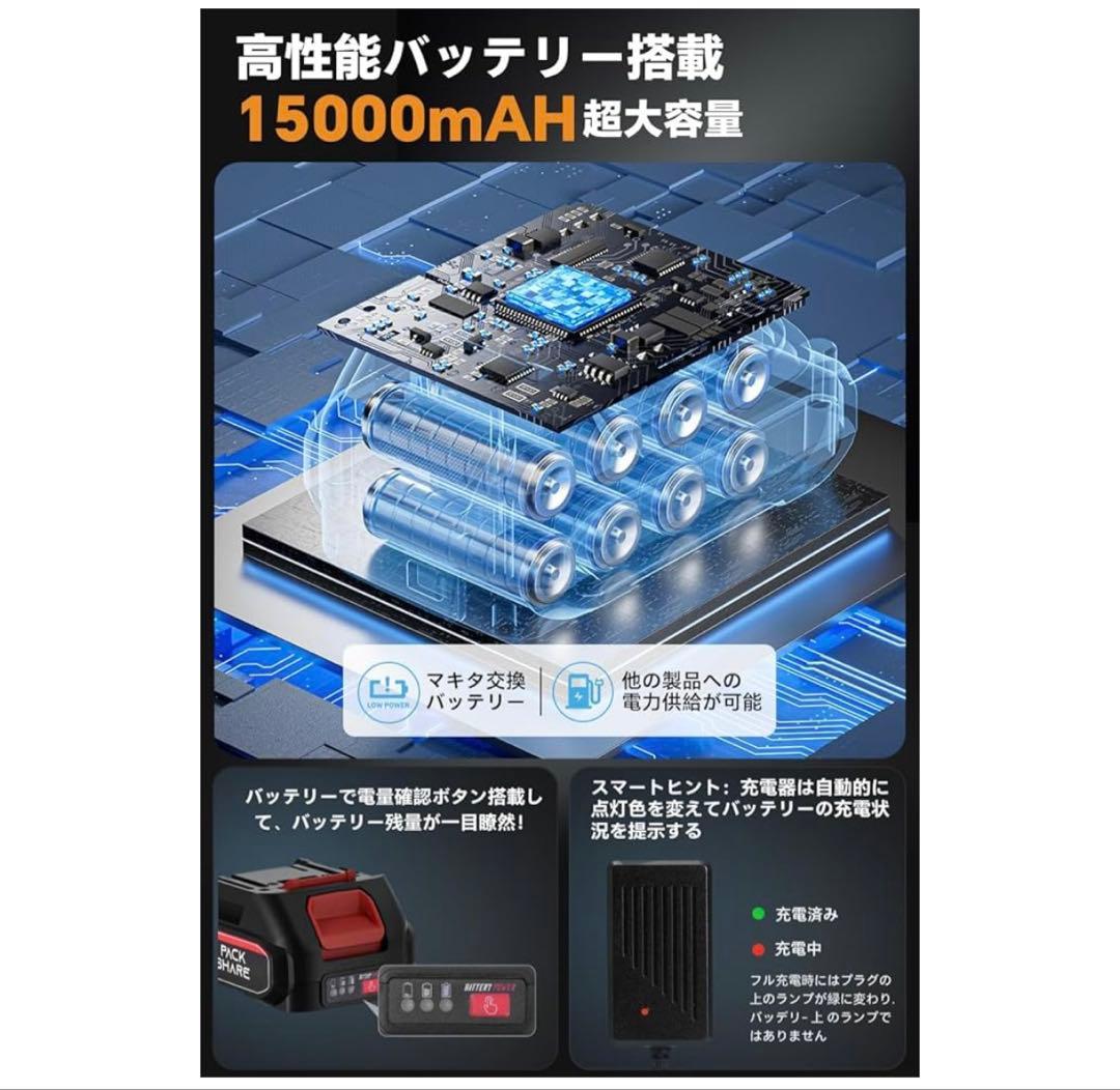 コードレス高圧洗浄機 22L折り畳みバケツ付 8MPa 21V 互換性バッテリー