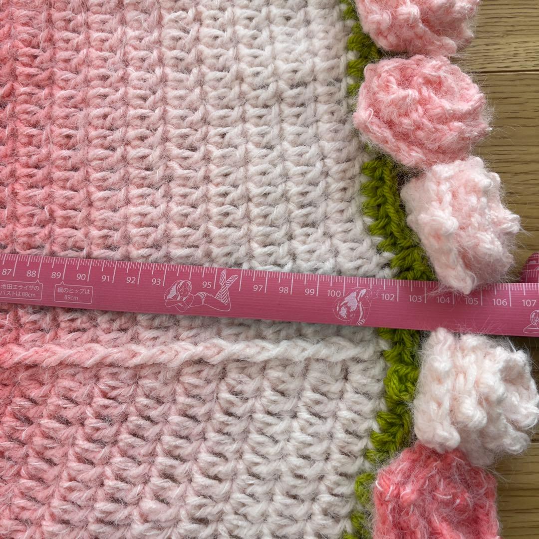 薔薇　花束　104cm ブーケブランケット　ピンクモヘア