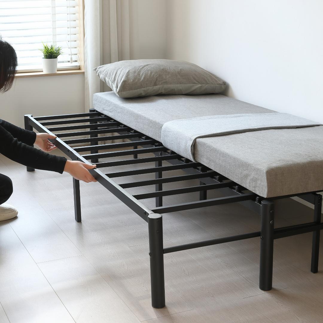 【ブラック】ディベッド 伸長式ベッド シングル セミダブル 2way 伸縮 収納