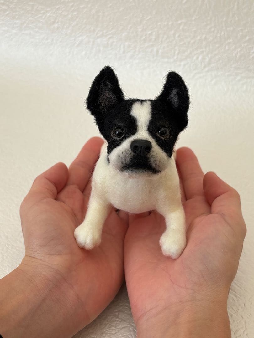 てのひら羊毛フェルト フレンチブルドッグ 約15cm