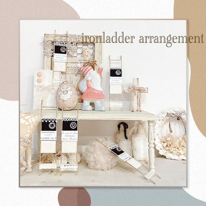 うさママちゃん専用  チェコガラスボタン付きゴールドラダー №10