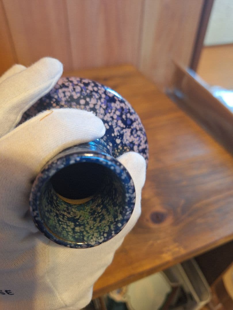 有田焼　徳右工門　花瓶　花器　ピンク　ブルー　フラワーベース　桜　幻想的　骨董品