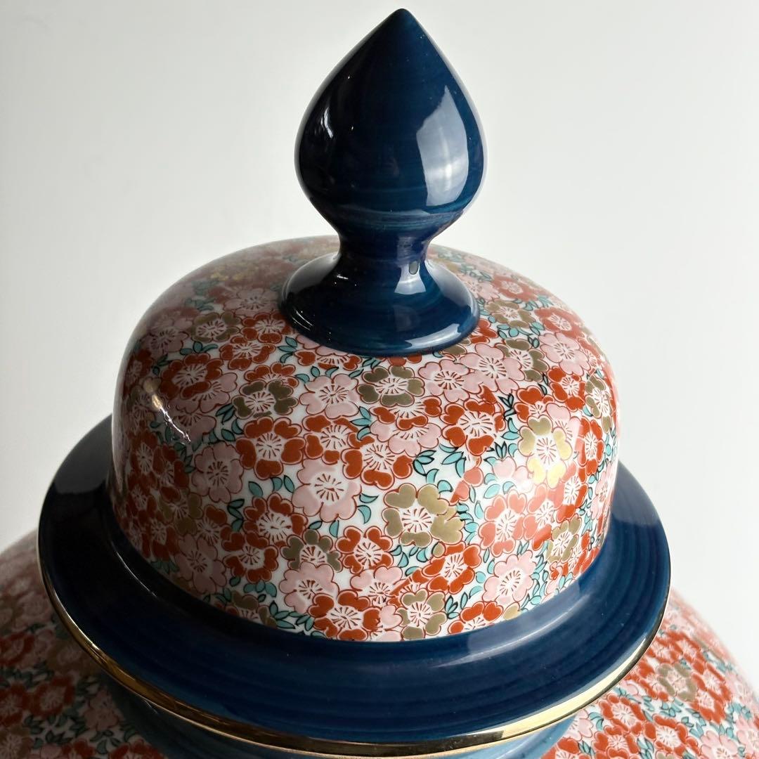 金龍窯 博山作 錦壺 有田焼 染錦 高さ約49cm 壺 飾壷 金彩