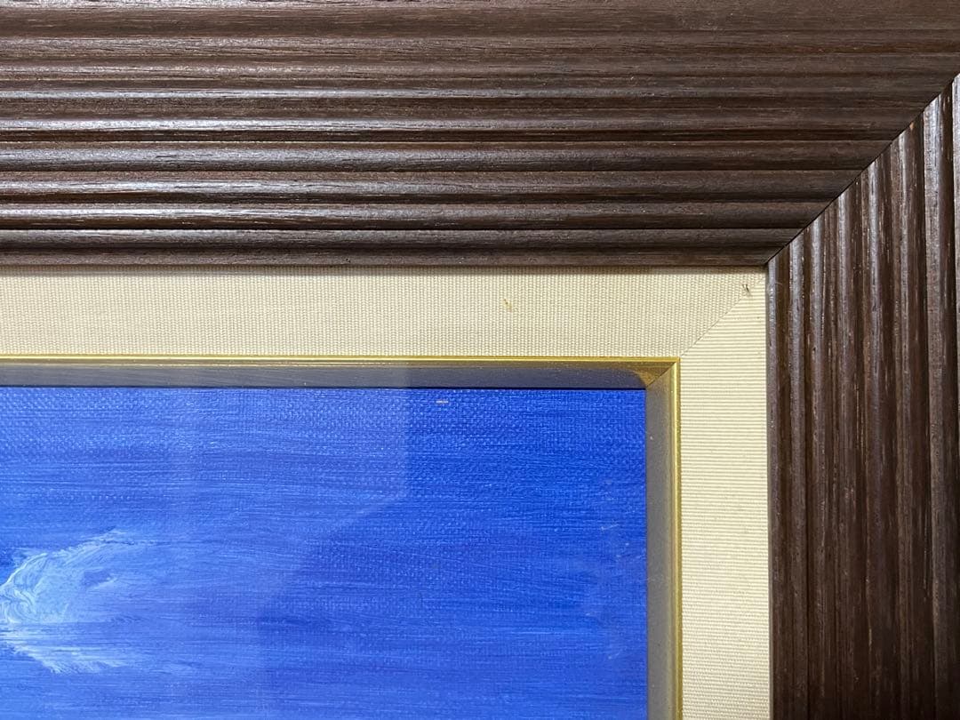 海景画 油彩 ダークブラウンフレーム F6