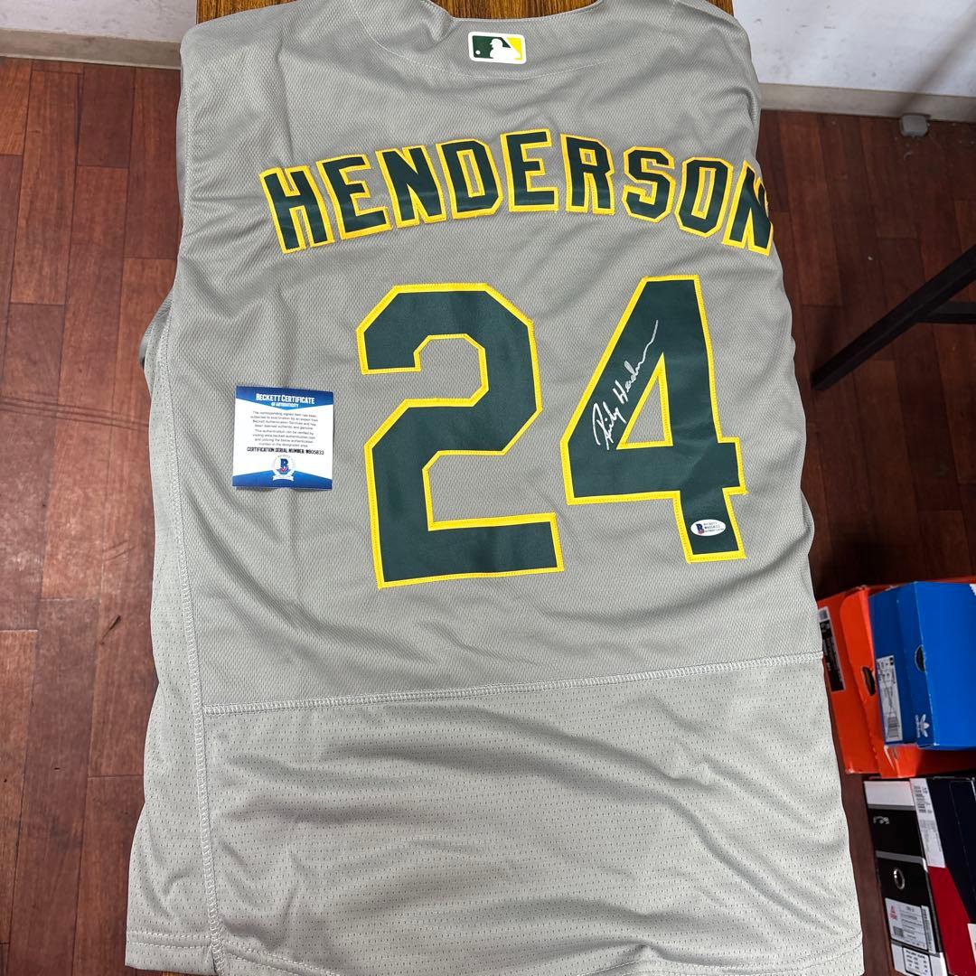 p*y様 【12月セール】リッキー・ヘンダーソン　サイン入りジャージ　MLBアス