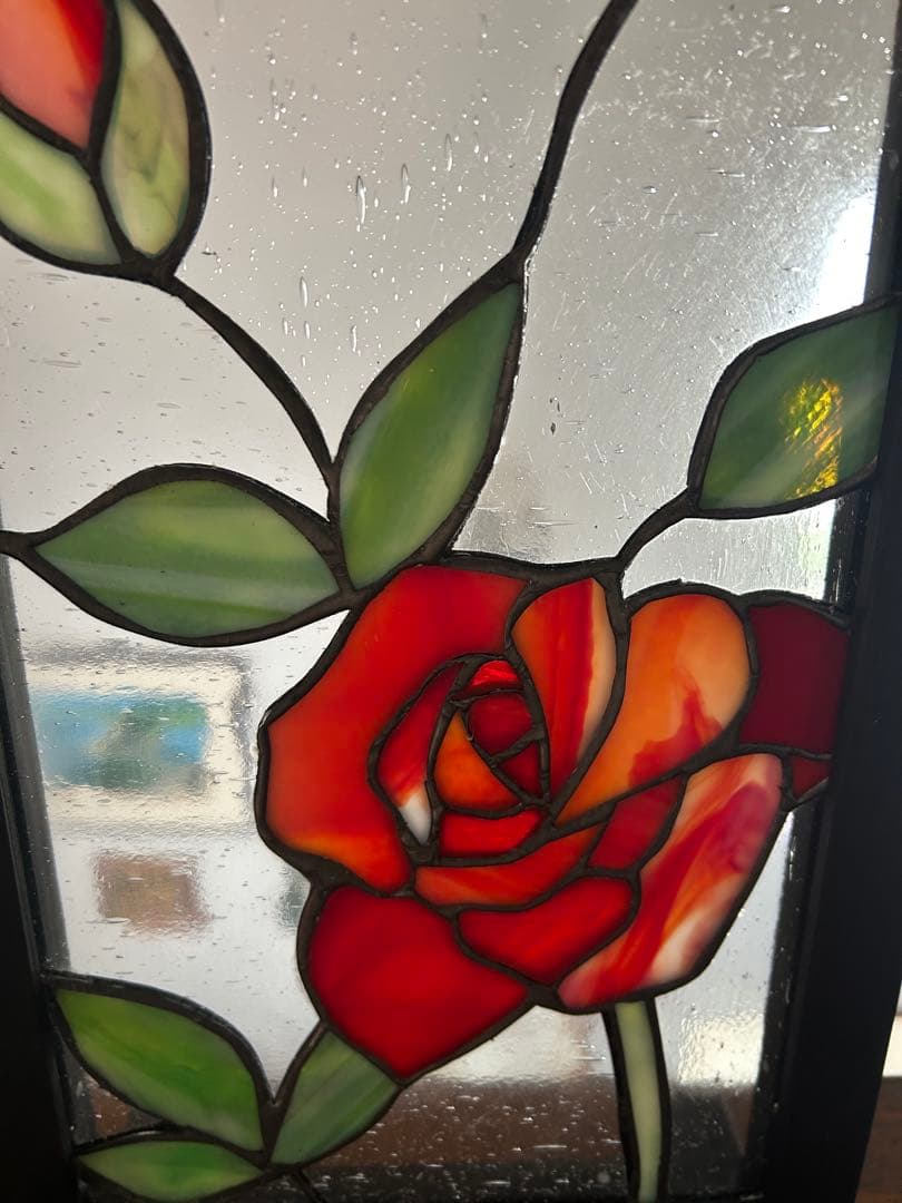 ステンドグラスパネル薔薇