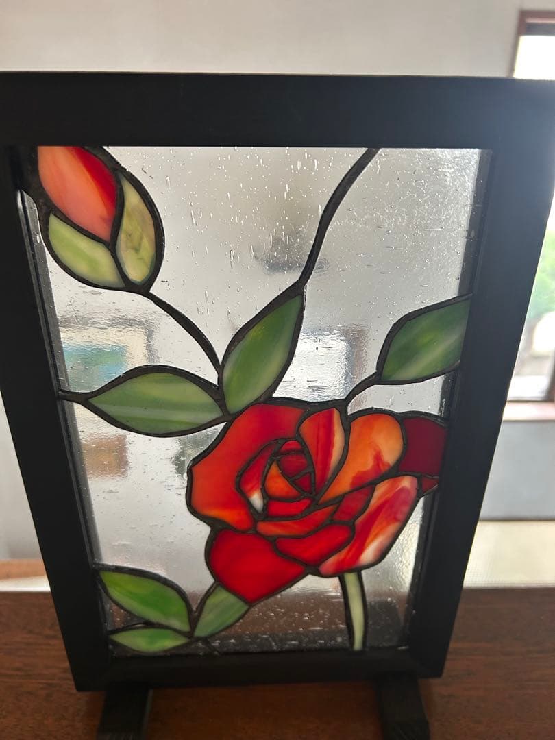 ステンドグラスパネル薔薇