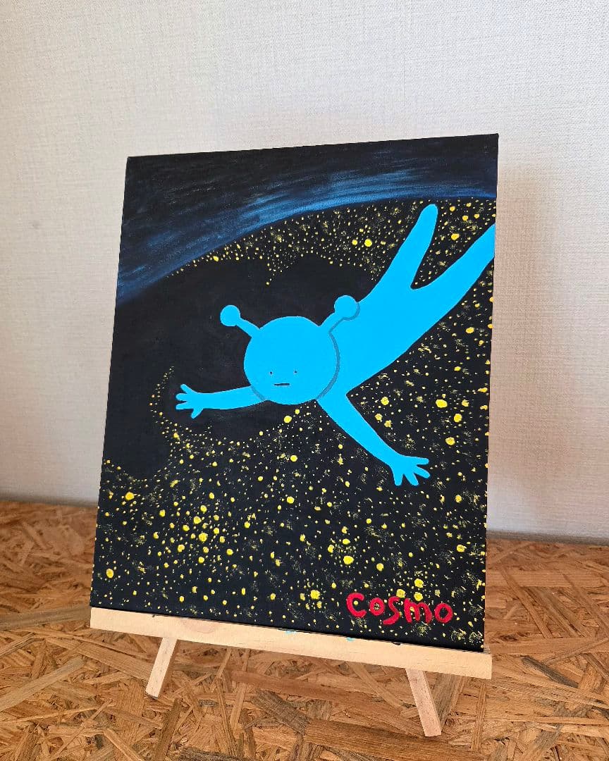 キラキラ　(アクリル画/キャンバス画/アート/絵画/宇宙人/惑星)