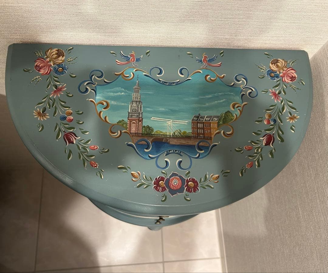 トールペイント：ヒンデローペン　４段チェスト