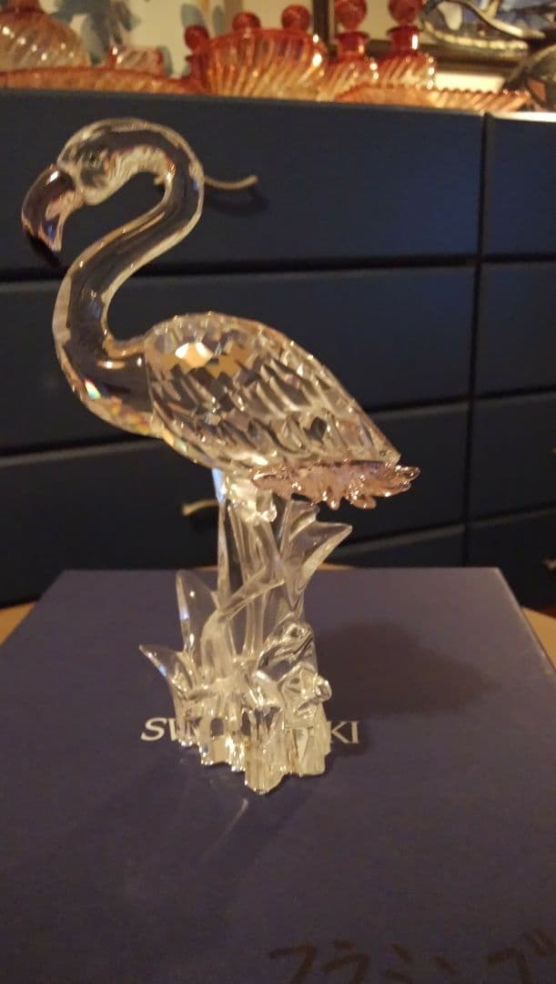 【スワロフスキー】　SWAROVSKI フラミンゴ　クリスタルガラス