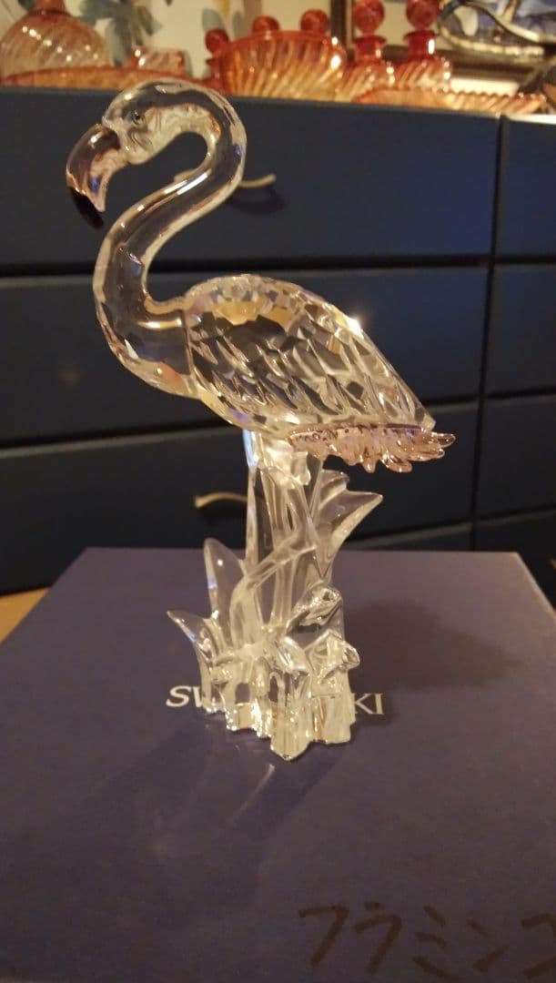 【スワロフスキー】　SWAROVSKI フラミンゴ　クリスタルガラス