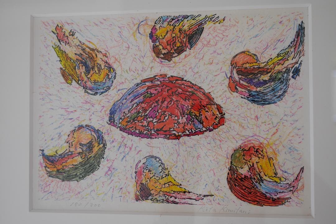 彫刻家絹谷幸太氏の版画作品　edition 182/800 金色新品額装品