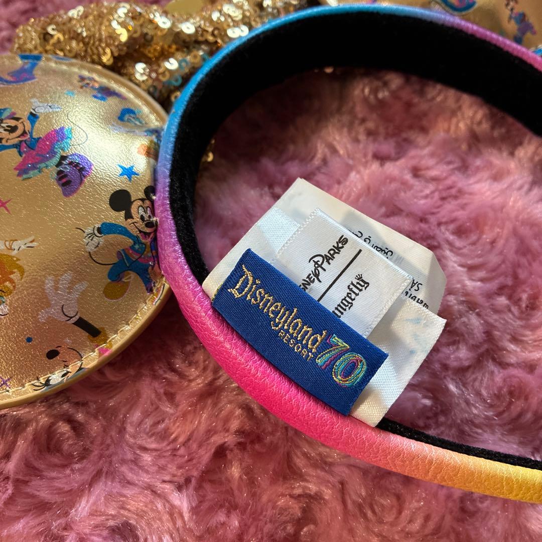 カリフォルニアディズニー アナハイム　70周年 カチューシャ 缶バッジ