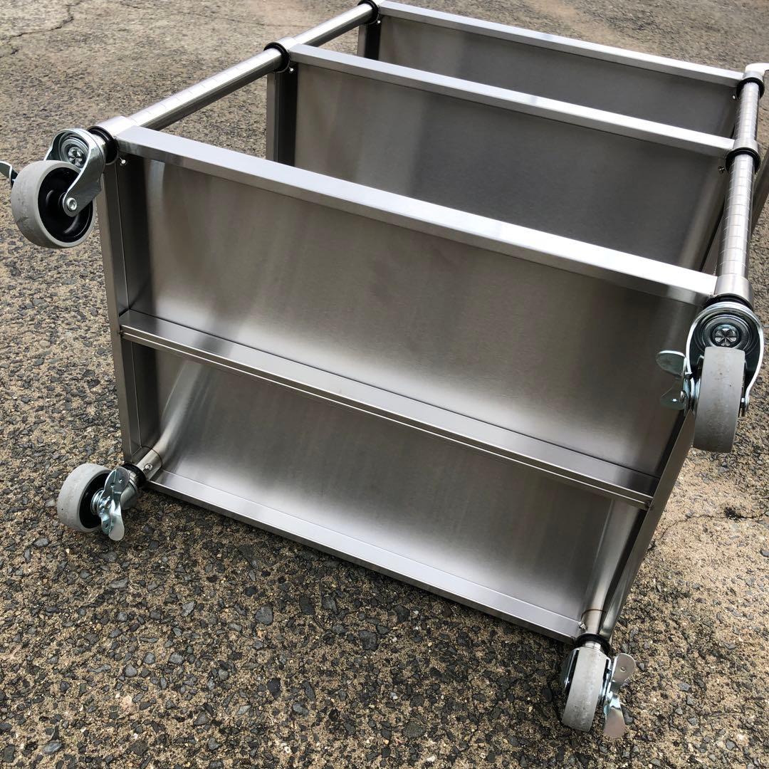 業務用調理台　作業スチール製3段メタルラック キャスター付き　組立式　錆に強い❣️