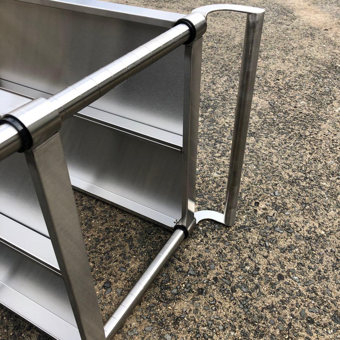 業務用調理台　作業スチール製3段メタルラック キャスター付き　組立式　錆に強い❣️