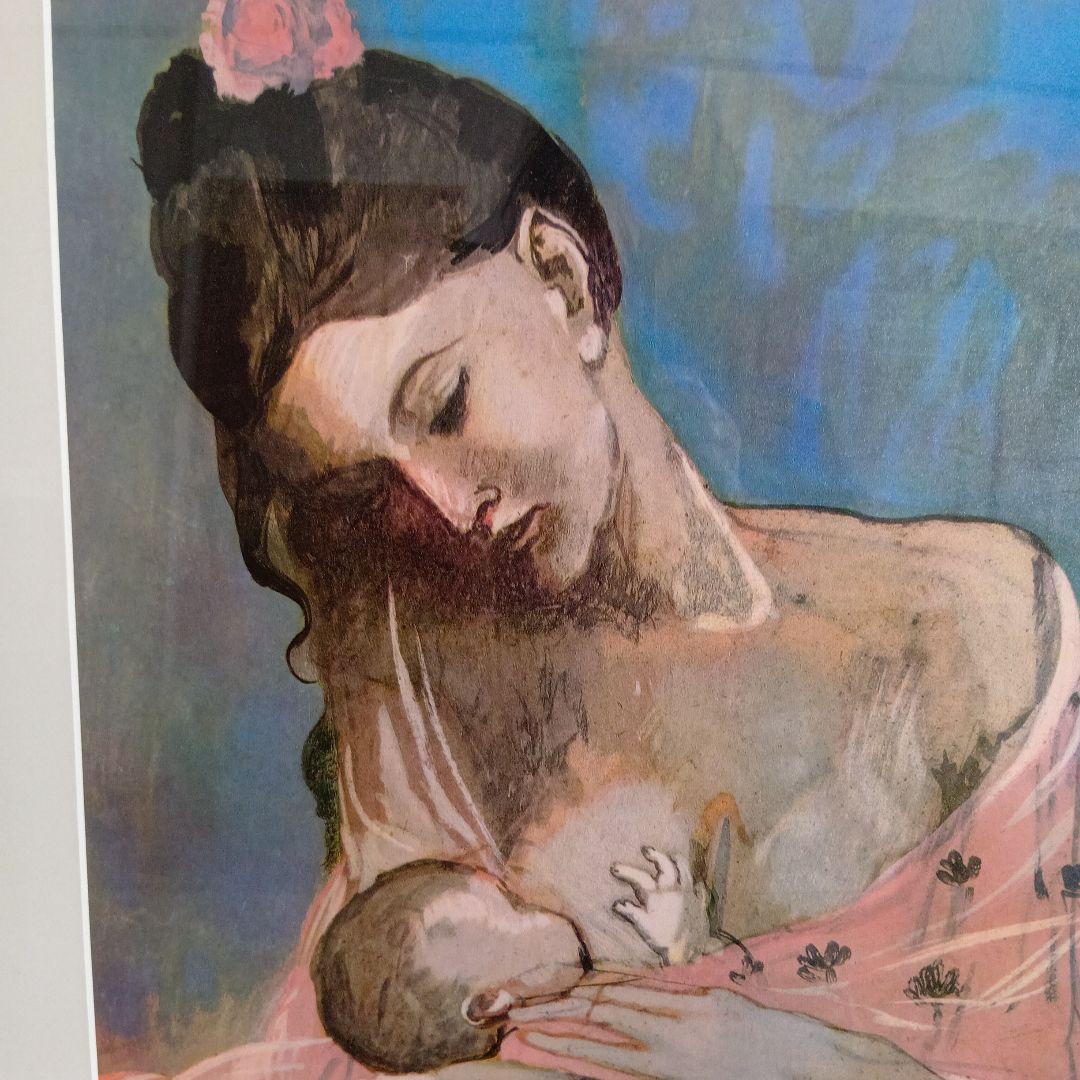 母親と子供の人物画