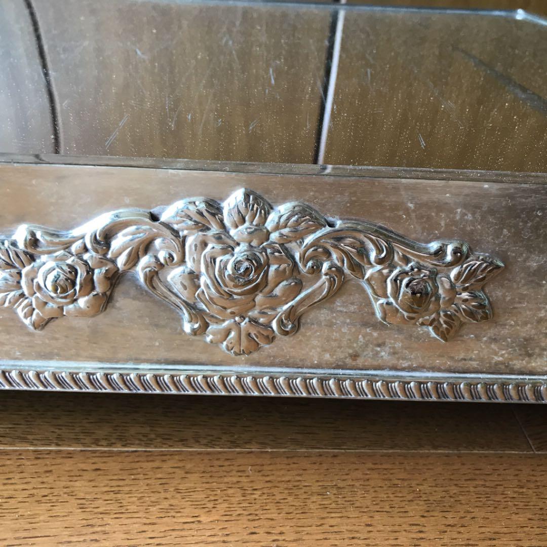 遠藤孝商店　角ミラープレート足付　バラ　ウエディングケーキ、パーティー等に