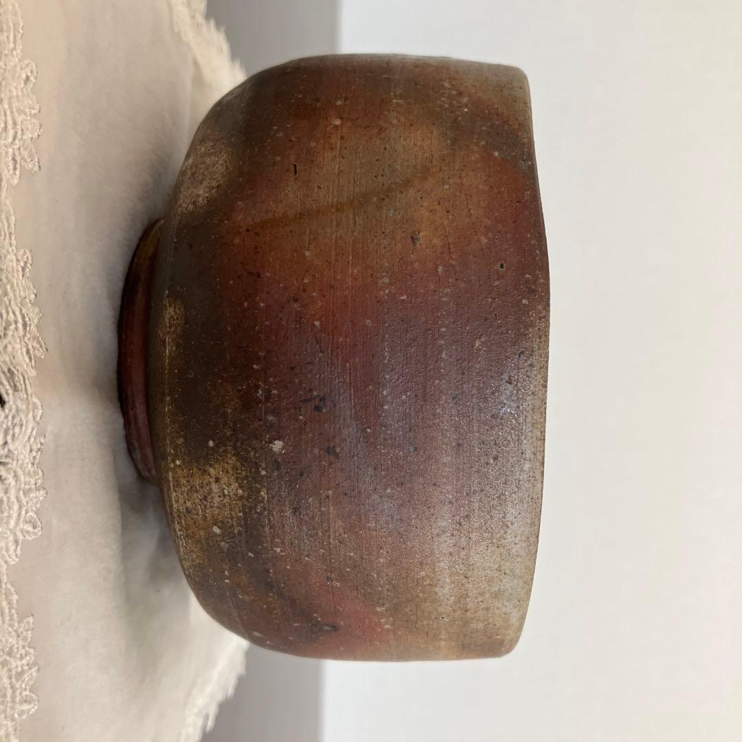 柴岡守作　備前焼　茶碗　共箱　略歴付　茶道具