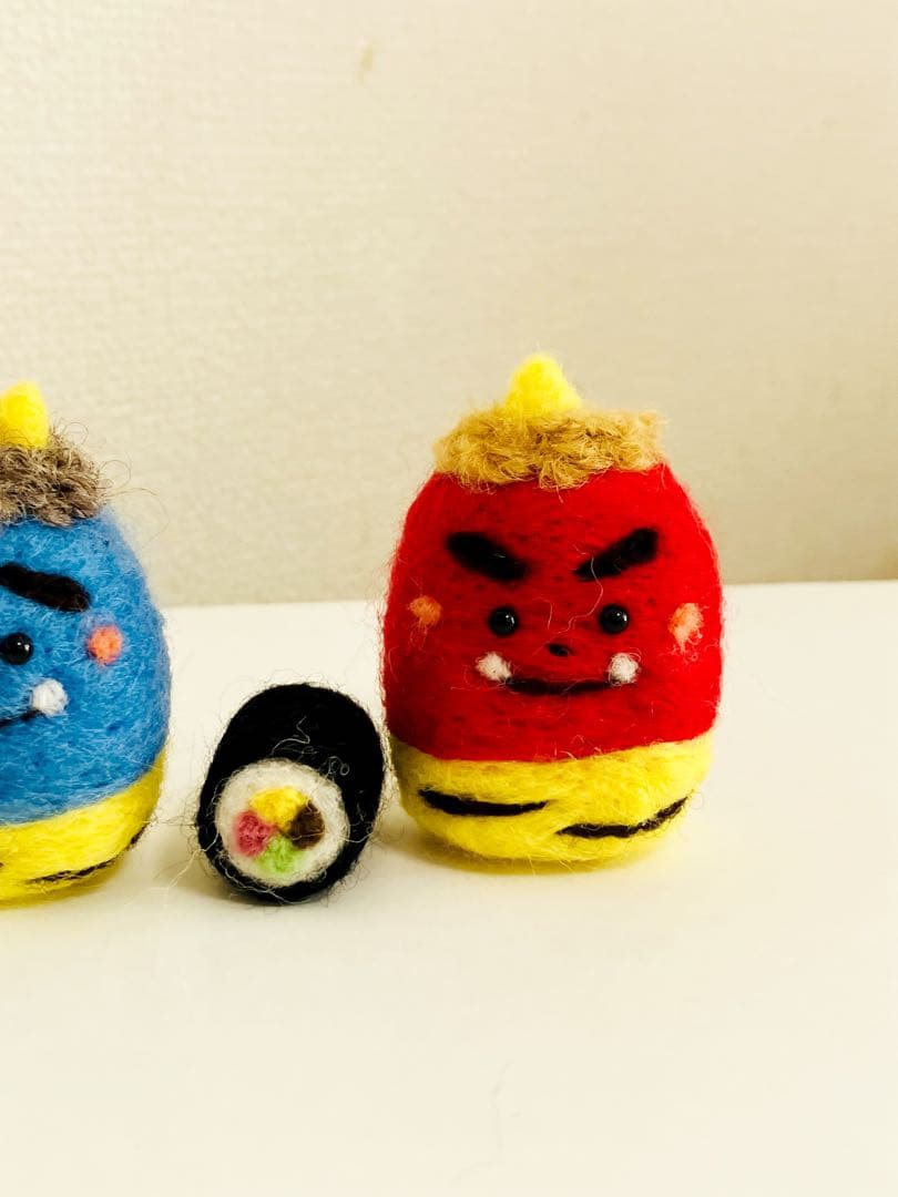 羊毛フェルト　節分　赤鬼青鬼