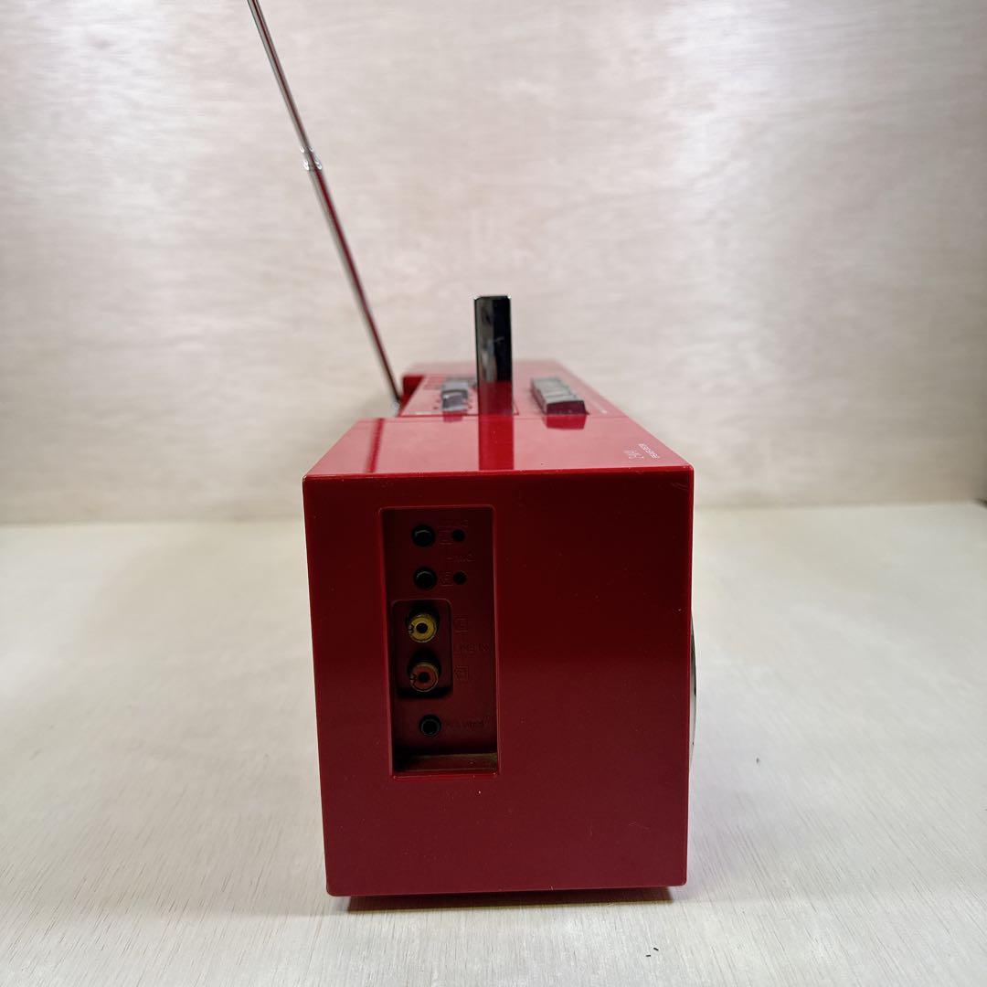 美品 National RX-F10 ラジカセ レッド 赤 通電・ラジオOK 赤