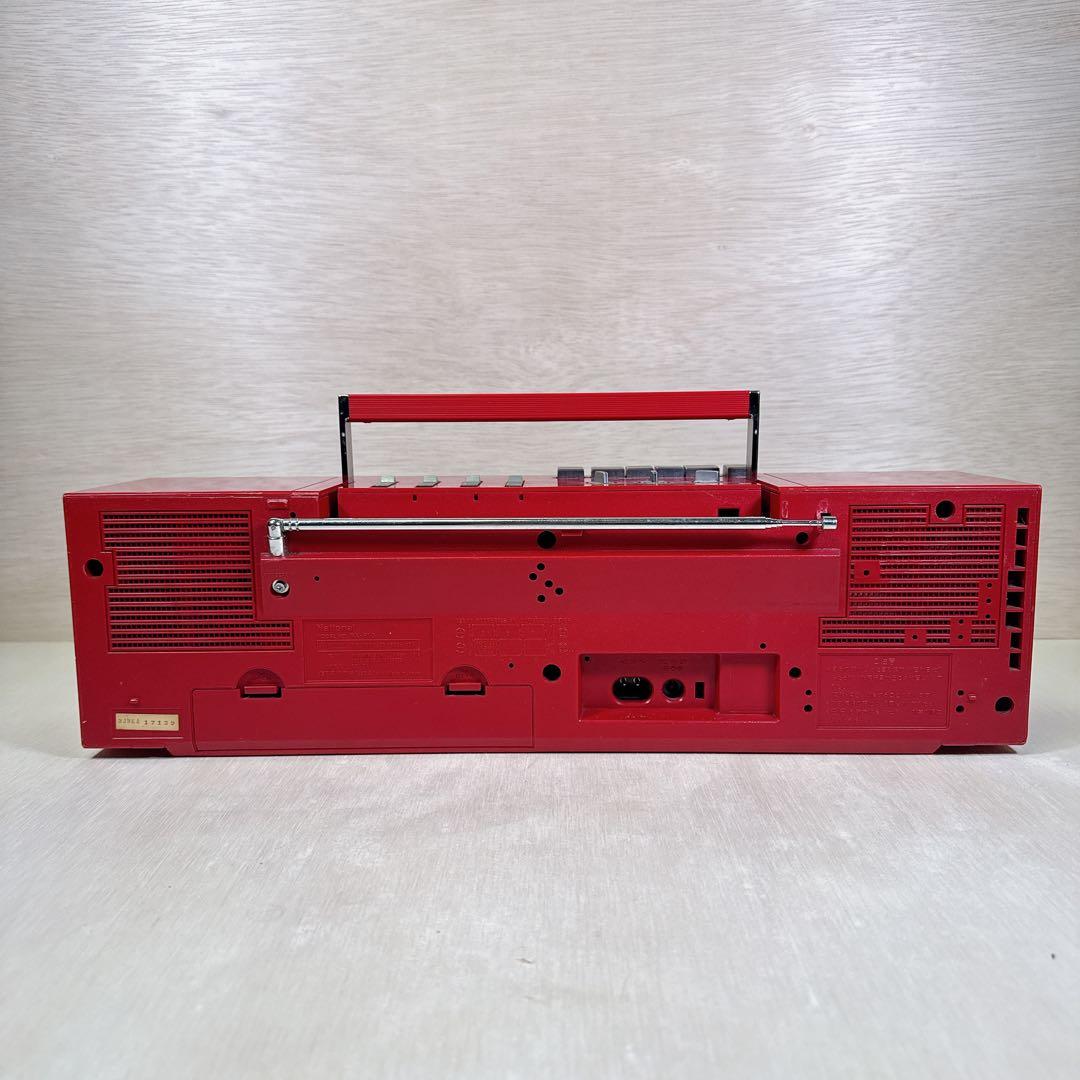 美品 National RX-F10 ラジカセ レッド 赤 通電・ラジオOK 赤