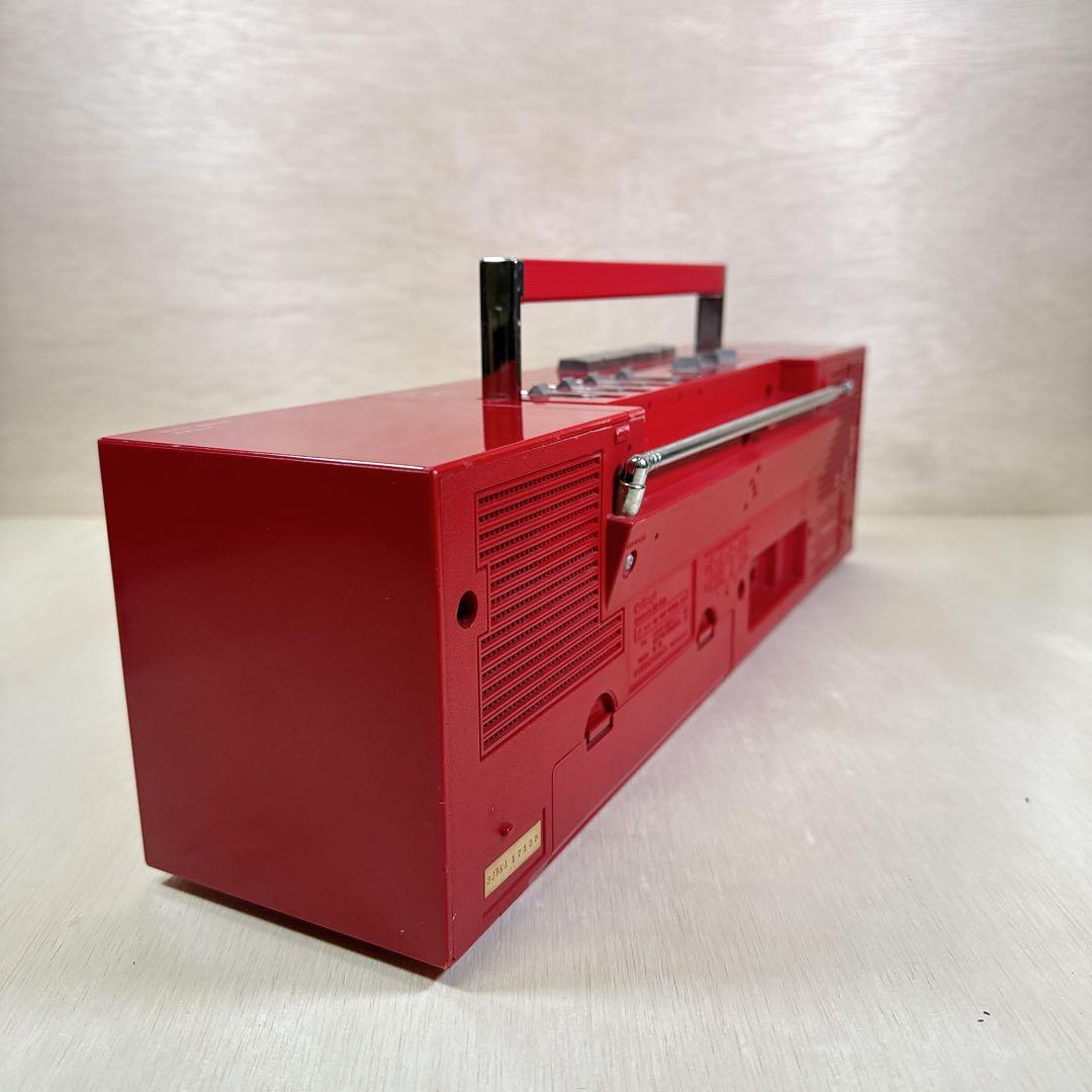 美品 National RX-F10 ラジカセ レッド 赤 通電・ラジオOK 赤
