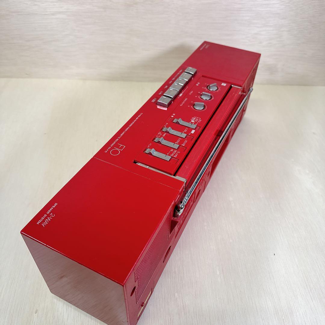 美品 National RX-F10 ラジカセ レッド 赤 通電・ラジオOK 赤