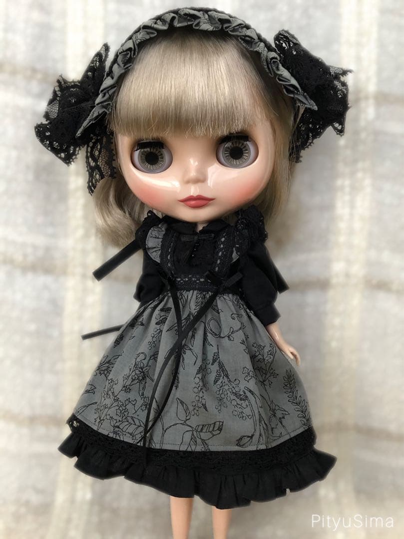 【黒レース】ドール服セット／ネオブライス　アウトフィット