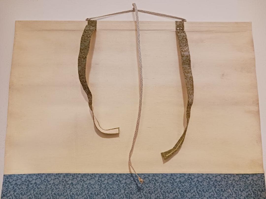 水墨山水画 掛軸 山村風景 滝図 和室床の間