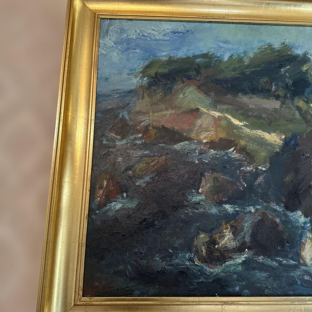 油絵　アート　絵画　工藤晋　30号　小砂川海岸風景