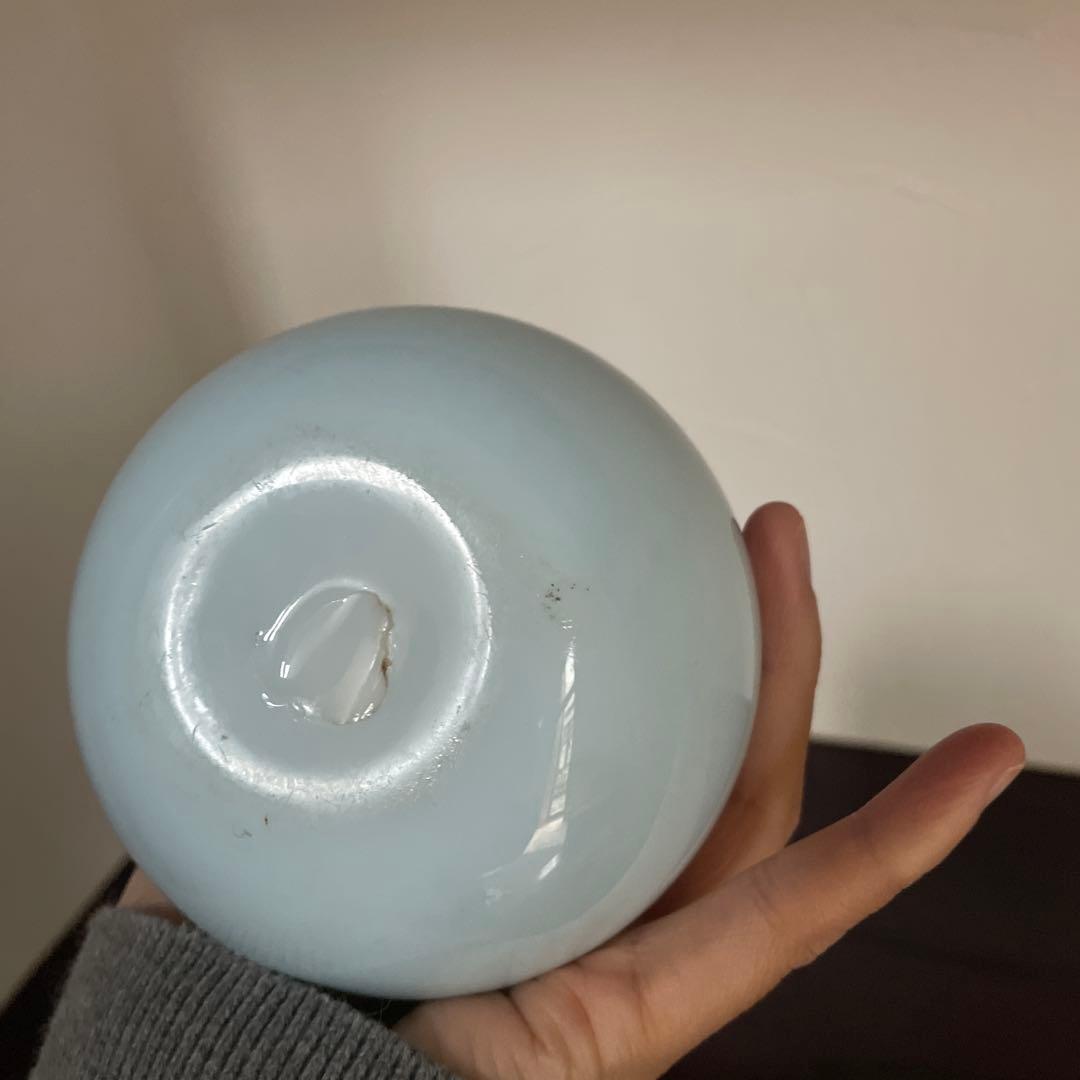 Fenton ヴィンテージ オパールセント フリル花瓶 ミルクガラス