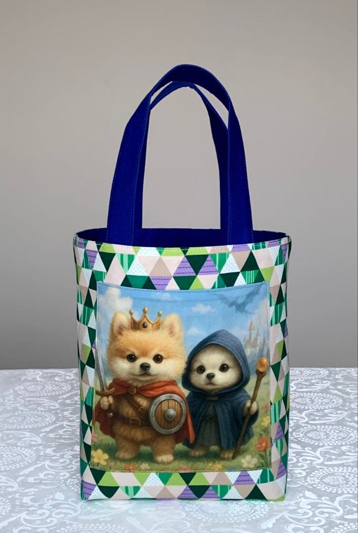 みい　　ワッペンポケット猫ちゃん　トートバッグ　小物入れ