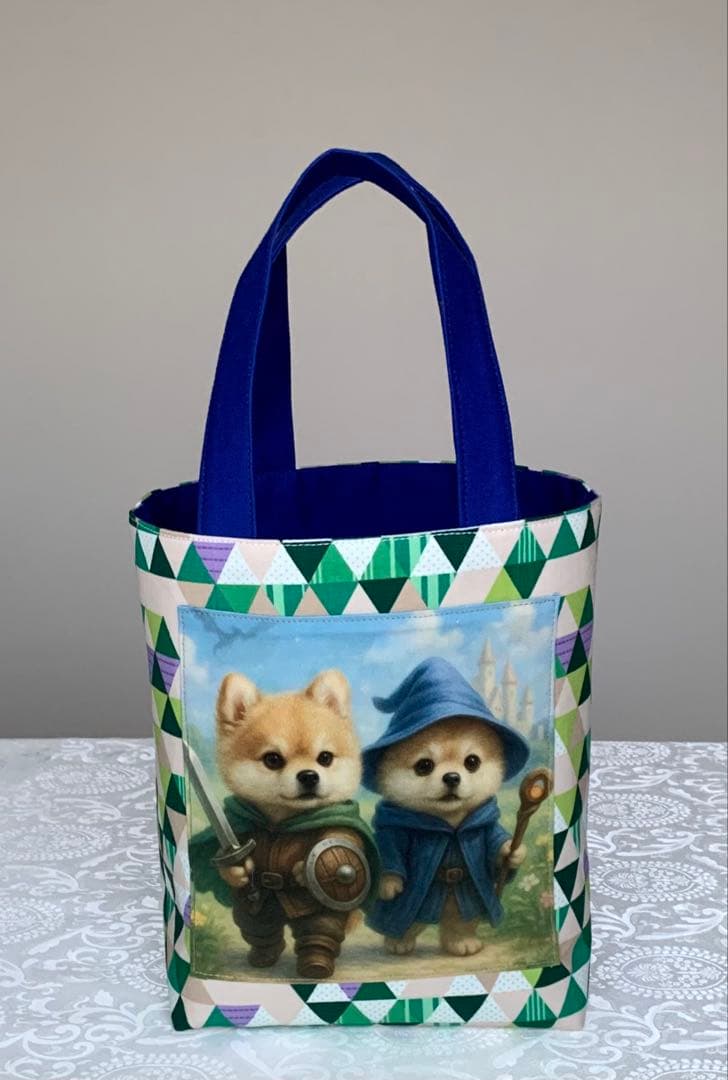 みい　　ワッペンポケット猫ちゃん　トートバッグ　小物入れ