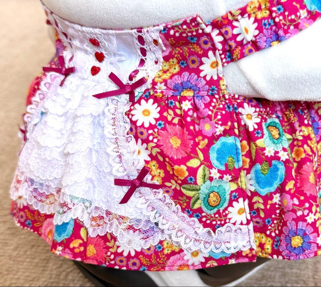 ラボット服　ロリータ風　濃いピンク　LOVOT ラボットハンドメイド