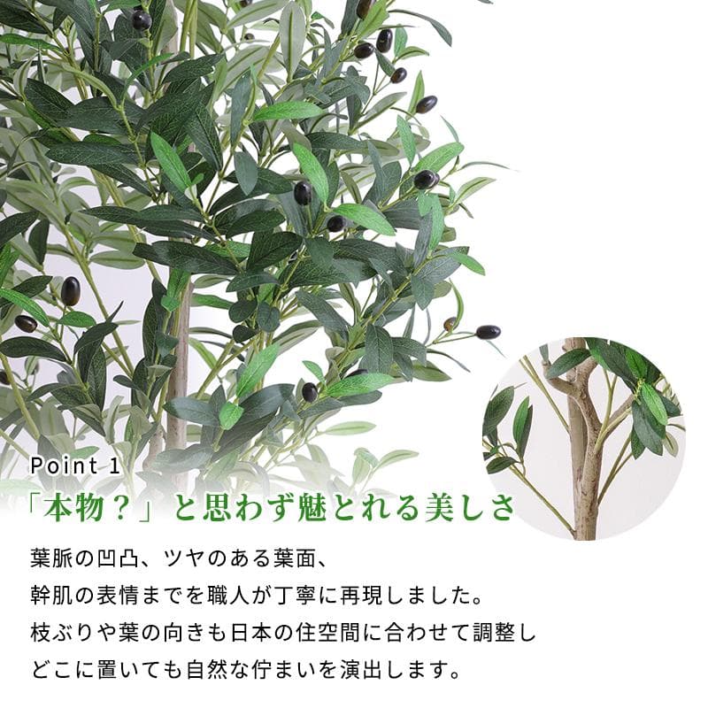 【新品同様】大型 リアル 光触媒 フェイクグリーン オリーブ 高さ約195cm