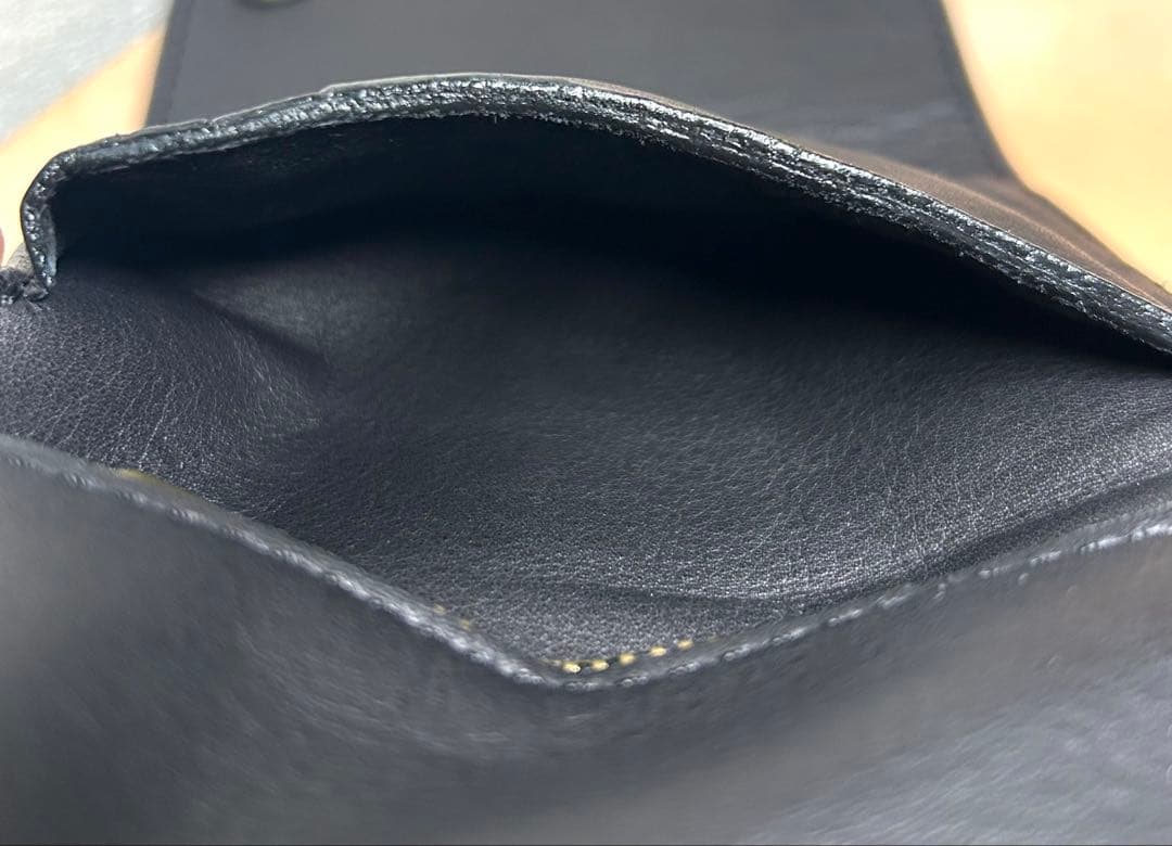 トラッカーウォレット　三つ折り財布　コンパクト財布　牛革　アメカジ　バイカー財布