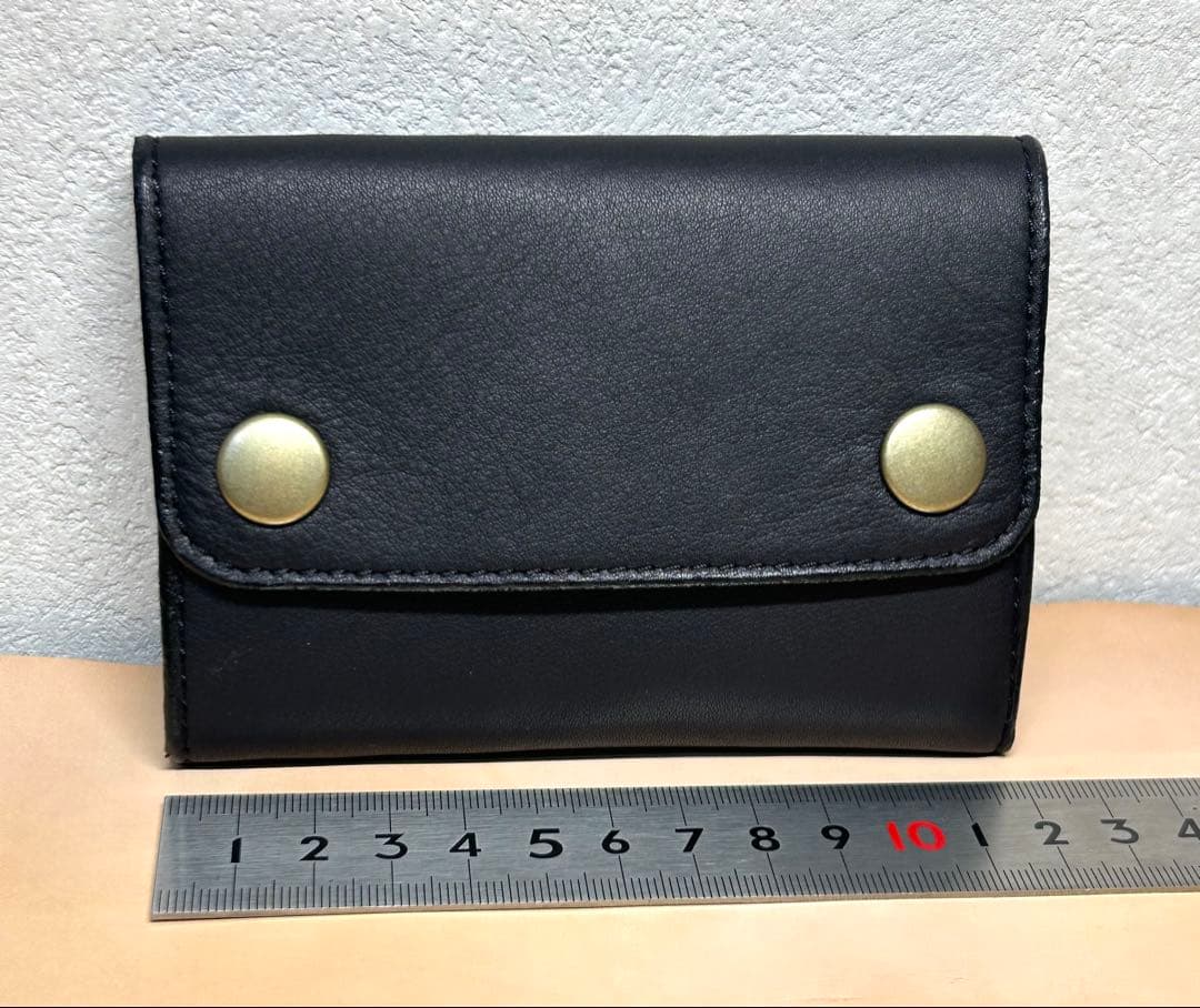 トラッカーウォレット　三つ折り財布　コンパクト財布　牛革　アメカジ　バイカー財布